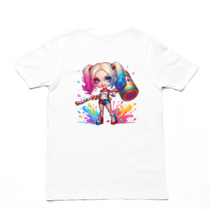 T-shirt halloween Bambina Harley Quinn bianco