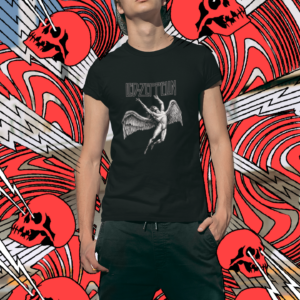 T-Shirt Led Zeppelin Nera in Cotone 100% Unisex uomo