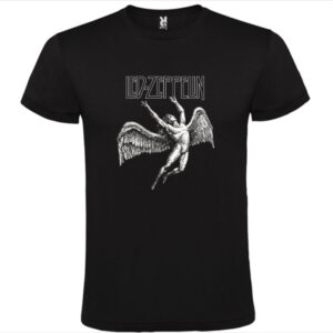 T-Shirt Led Zeppelin Nera in Cotone 100% Unisex
