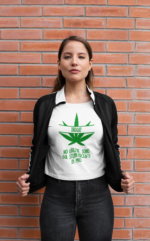 t-shirt foglia maria droga no grazie nero uomo unisex