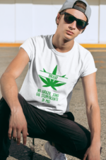 t-shirt foglia maria droga no grazie bianco uomo unisex