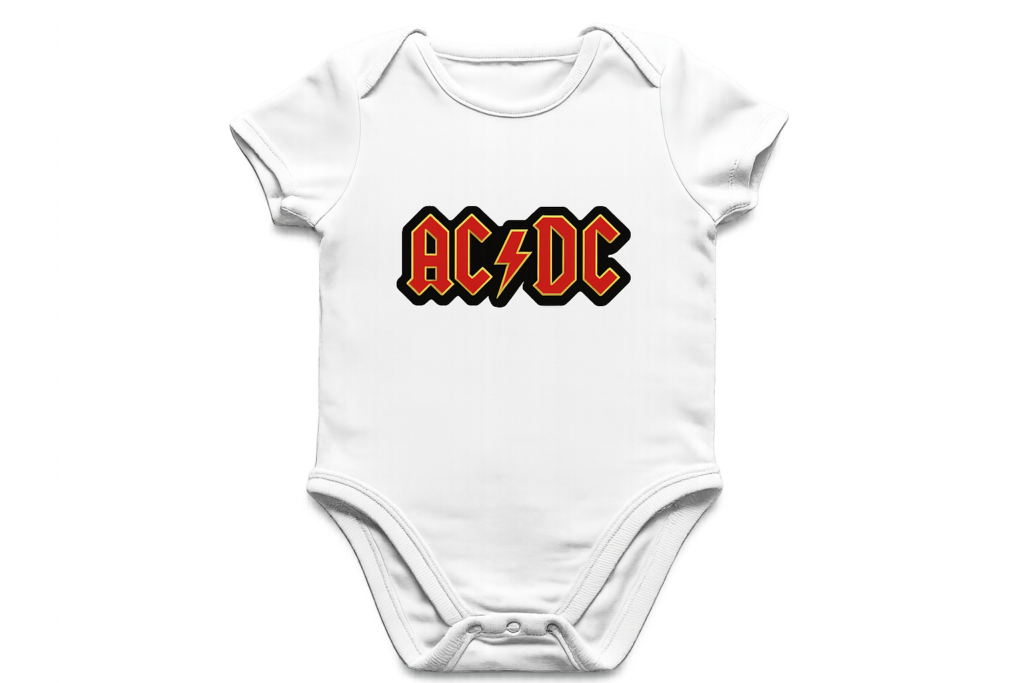 body neonato cotone ac dc rock