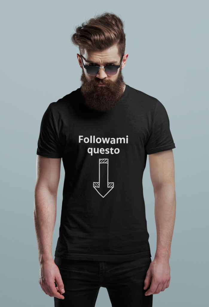 maglietta uomo unisex followami questo