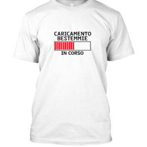 maglietta caricamento bestemmie in corso bianco