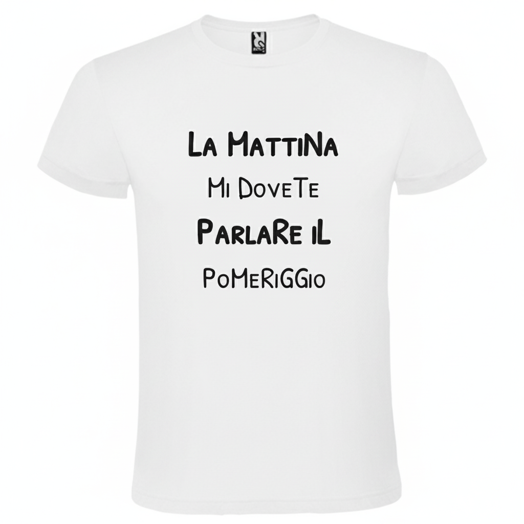 Maglietta La Mattina Mi Dovete Parlare il Pomeriggio